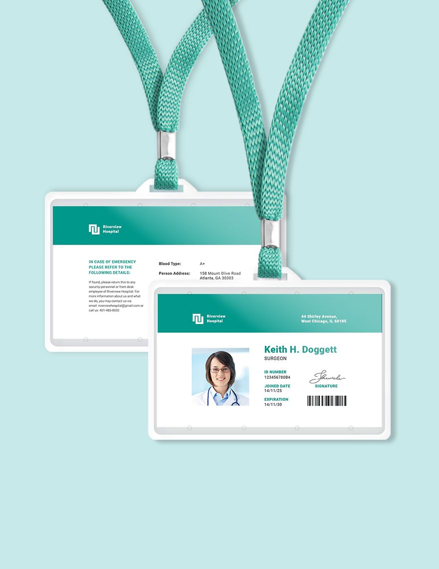 Hospital ID Card Template