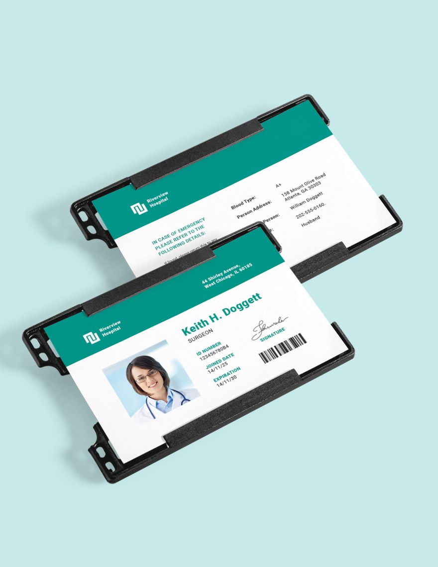 Hospital ID Card Editable