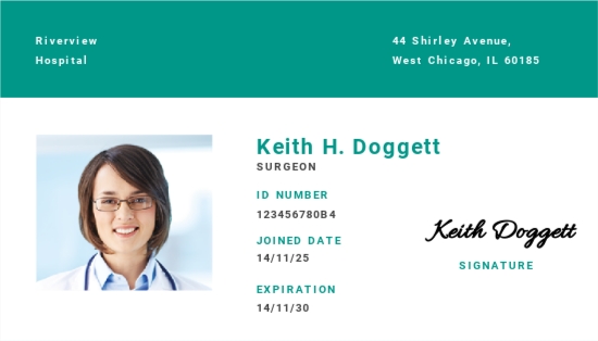 Hospital ID Card Template - Illustrator, Word, Apple Pages, PSD, Publisher