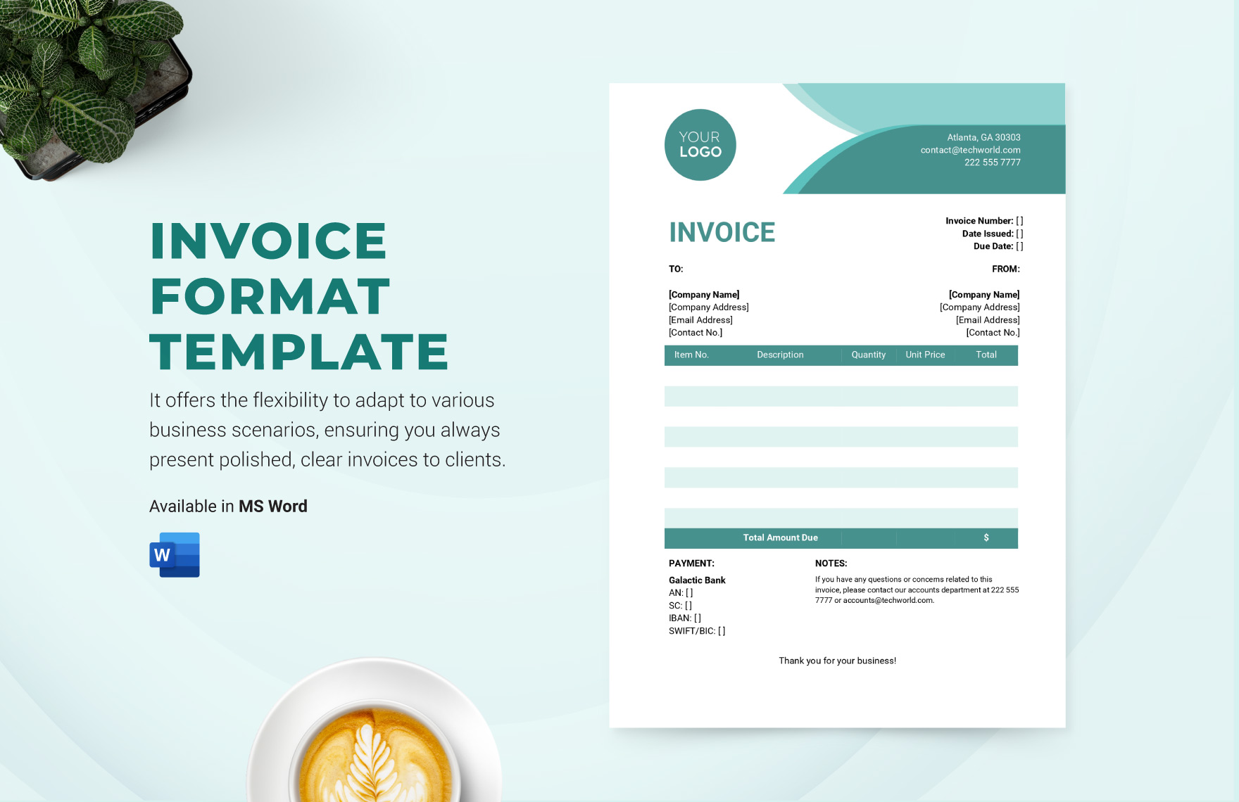 Invoice Format Template in Word - Download | Template.net