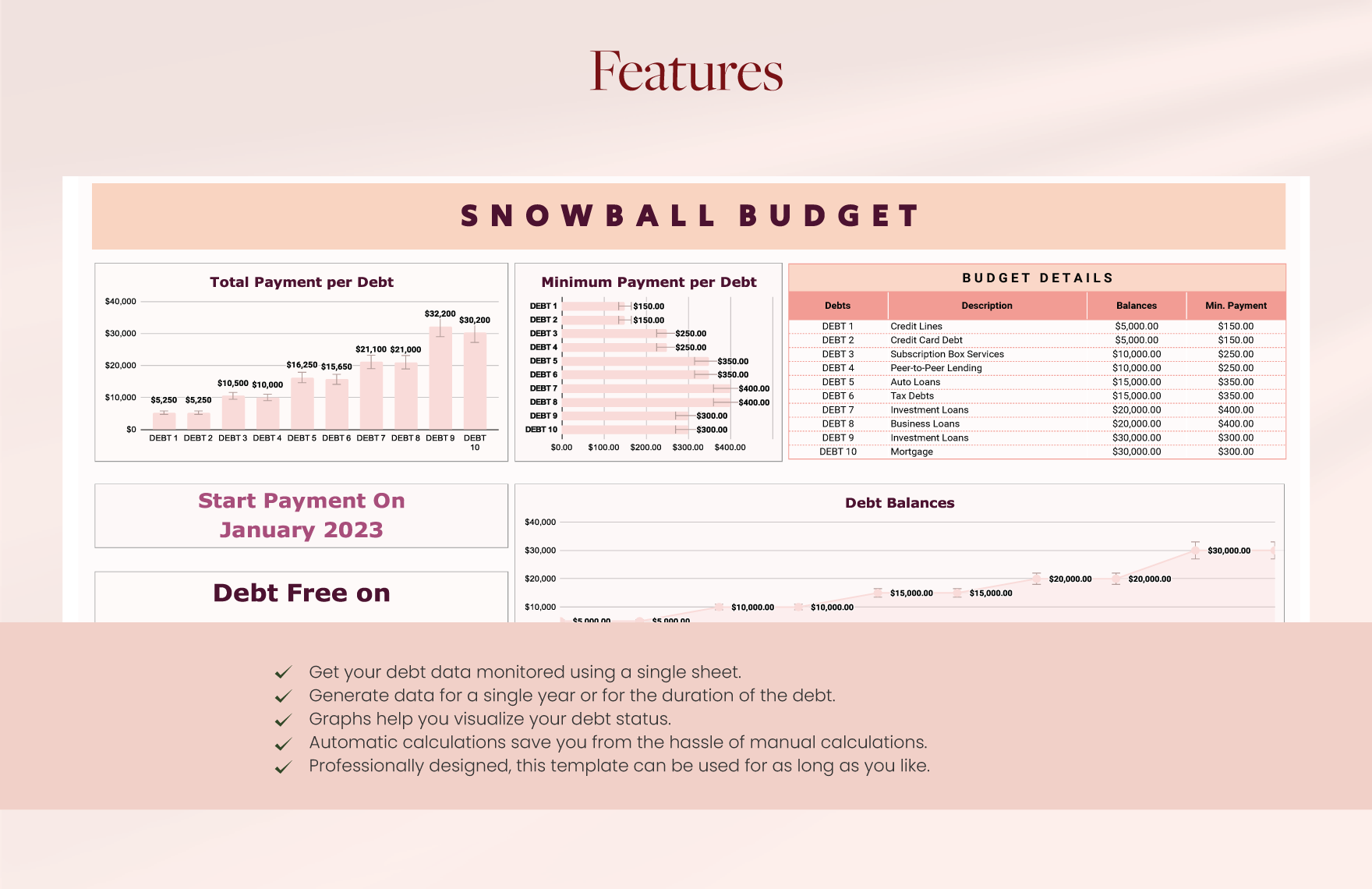 Snowball Budget Template