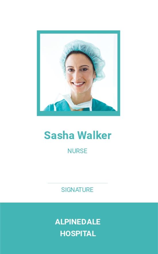 Hospital Staff ID Card Template - Illustrator, Word, Apple Pages, PSD, Publisher