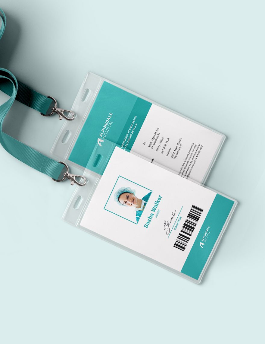 Hospital Staff ID Card Editable