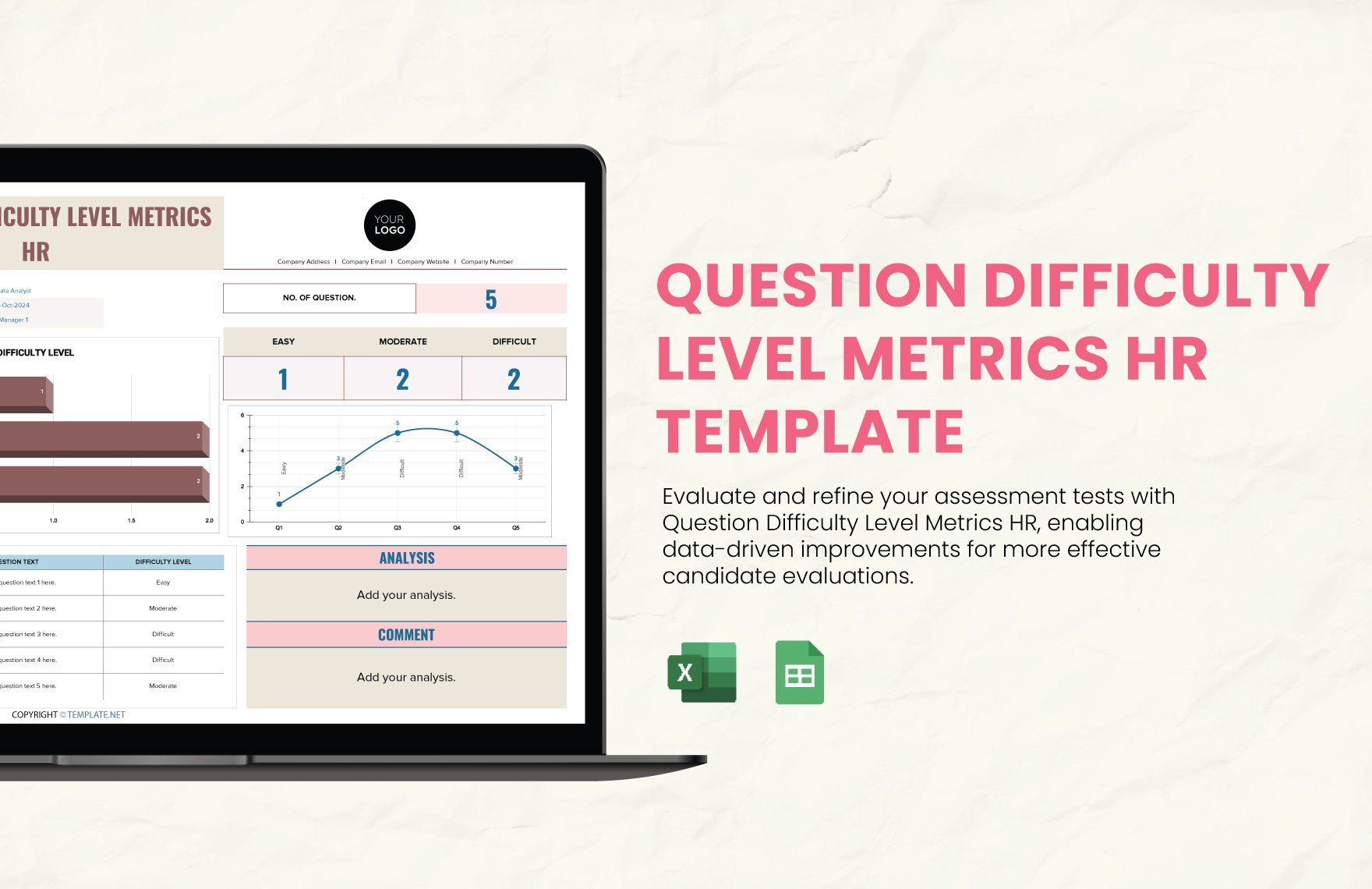Question Difficulty Level Metrics HR Template