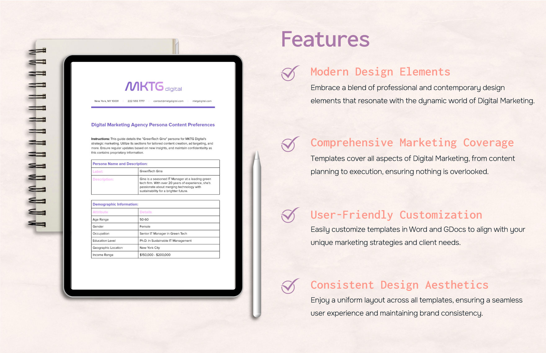 Digital Marketing Agency Persona Journey Mapping Template
