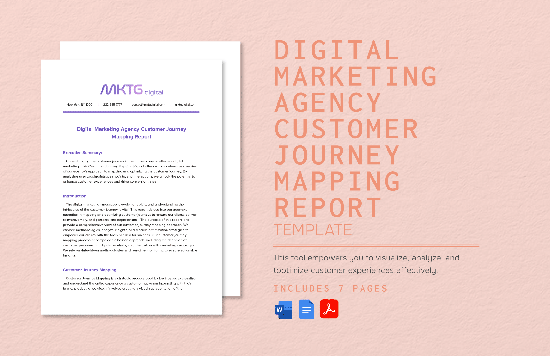 Digital Marketing Agency Customer Journey Mapping Report Template in Word, Google Docs, PDF