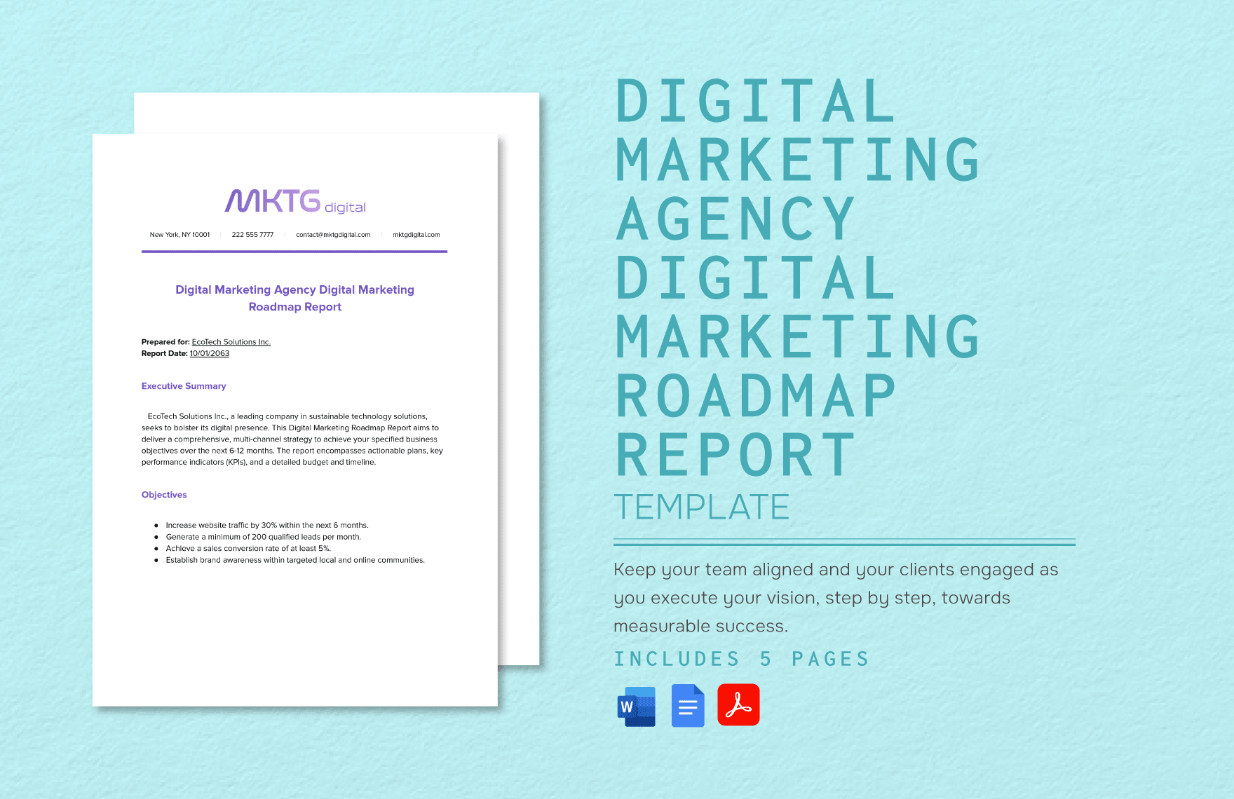 Digital Marketing Agency Digital Marketing Roadmap Report Template
