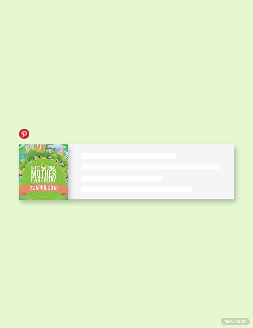 Free International Earth Day Pinterest Board Cover Template in PSD