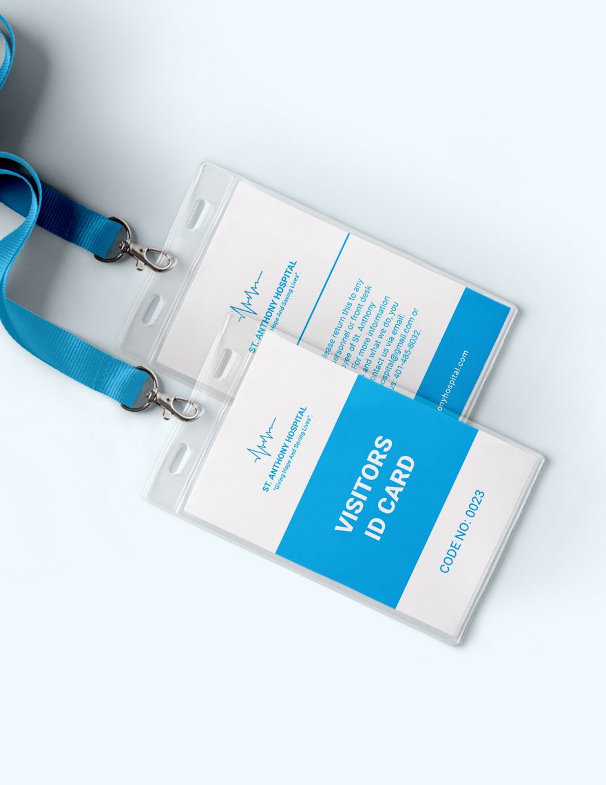 Hospital Visitor ID Card Editable