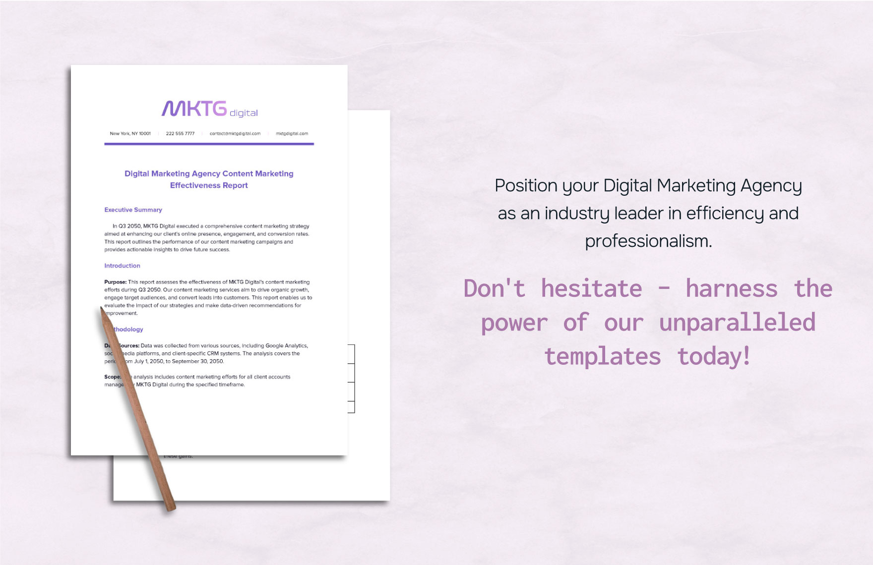Digital Marketing Agency Content Marketing Effectiveness Report Template