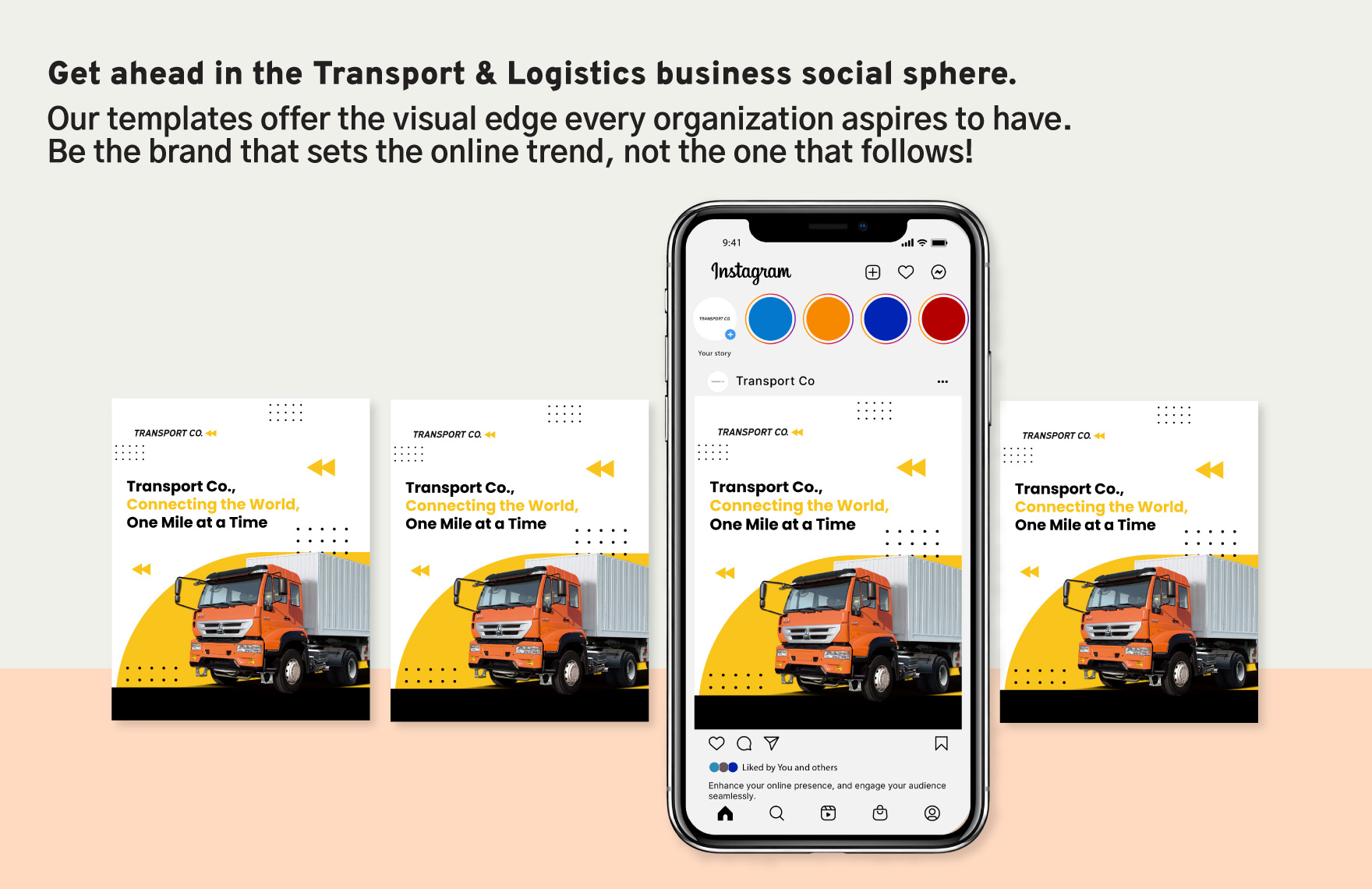 Transport and Logistics Instagram Post Template