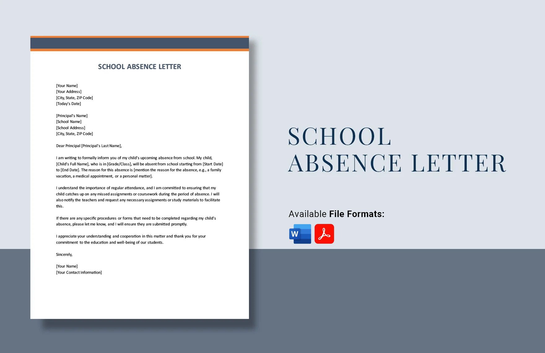 School Absence Letter in Word, PDF