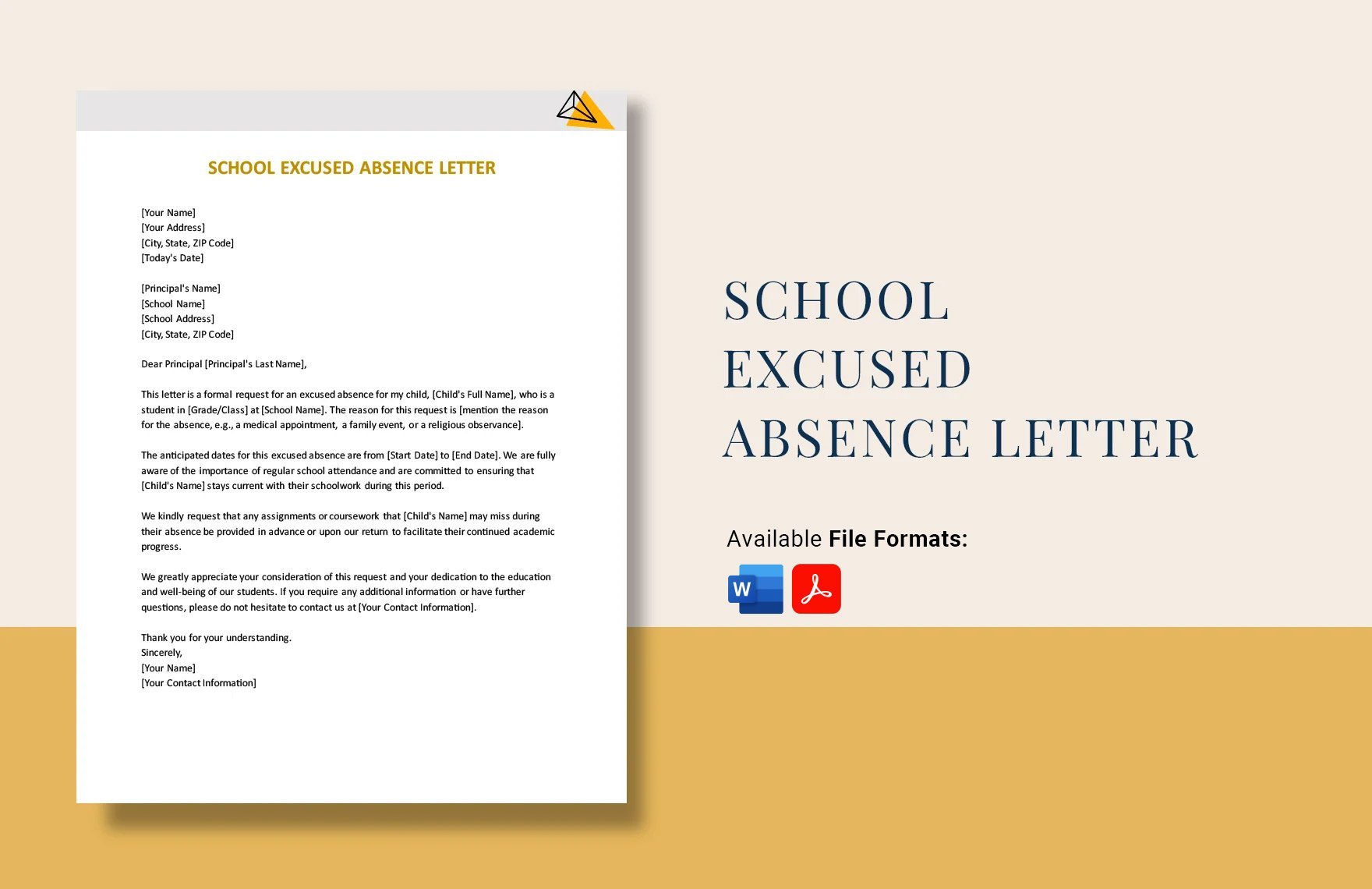 School Excused Absence Letter in Word, PDF