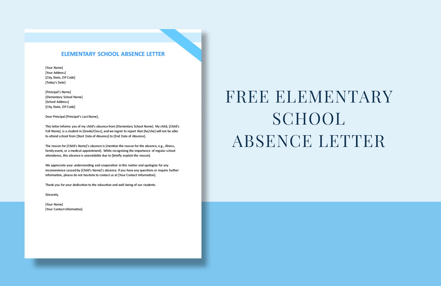 Elementary School Absence Letter