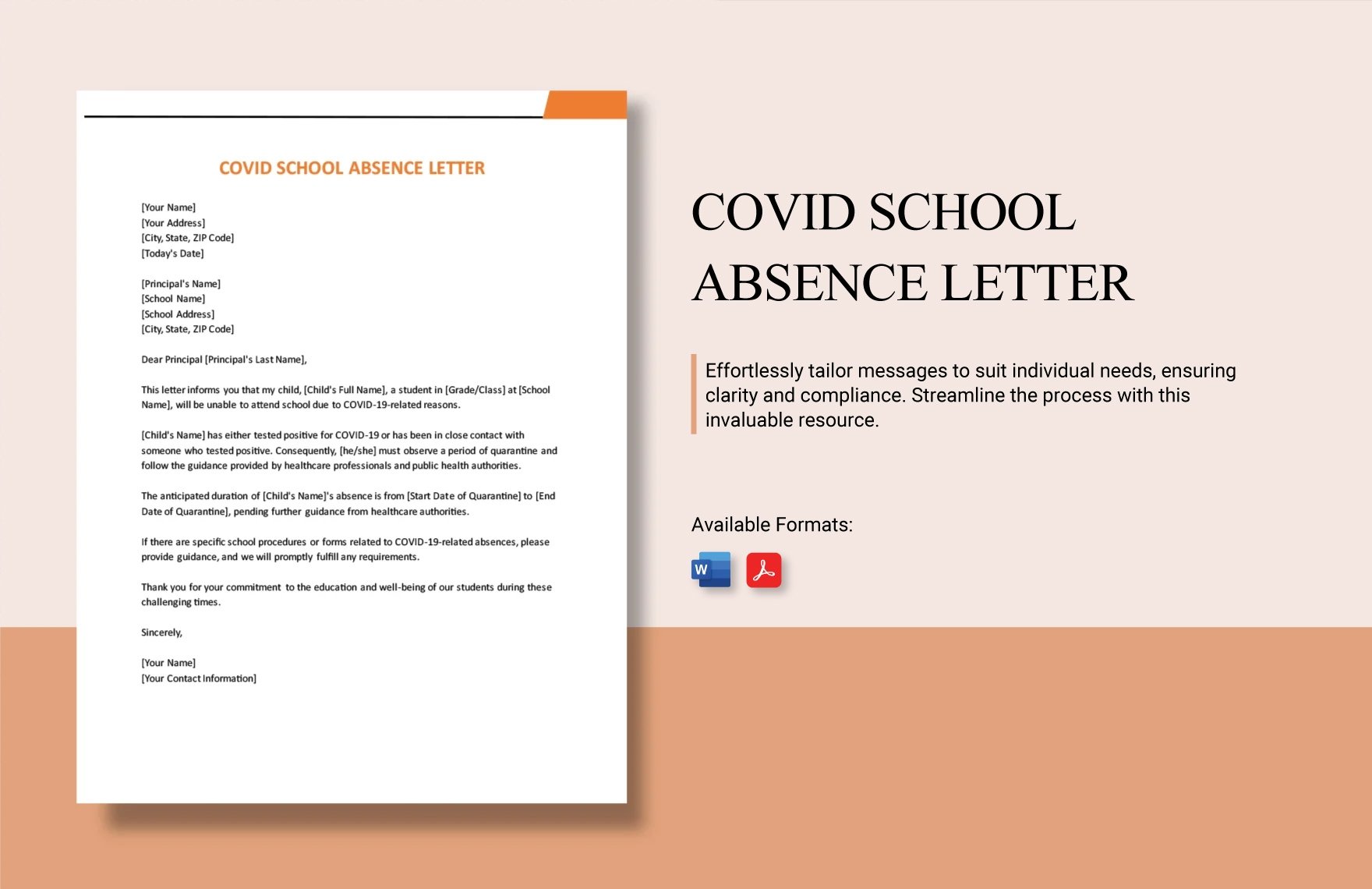 Covid School Absence Letter in Word, PDF
