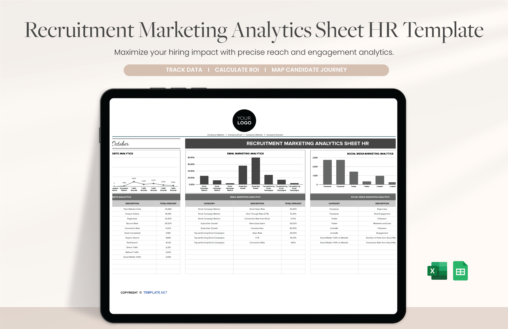 Recruitment Marketing Analytics Sheet HR Template