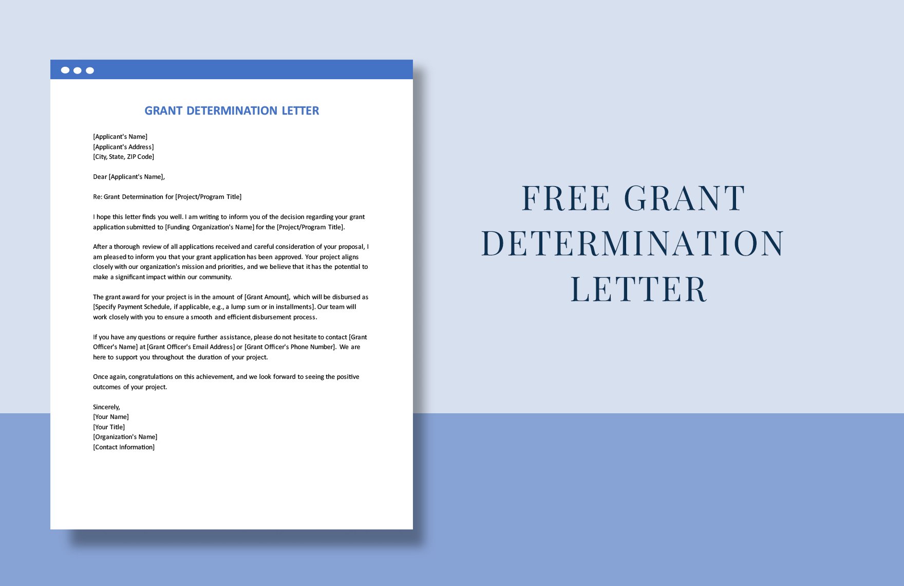 Grant Determination Letter