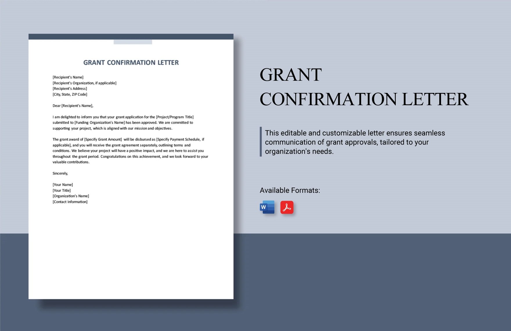Grant Confirmation Letter in Word, PDF