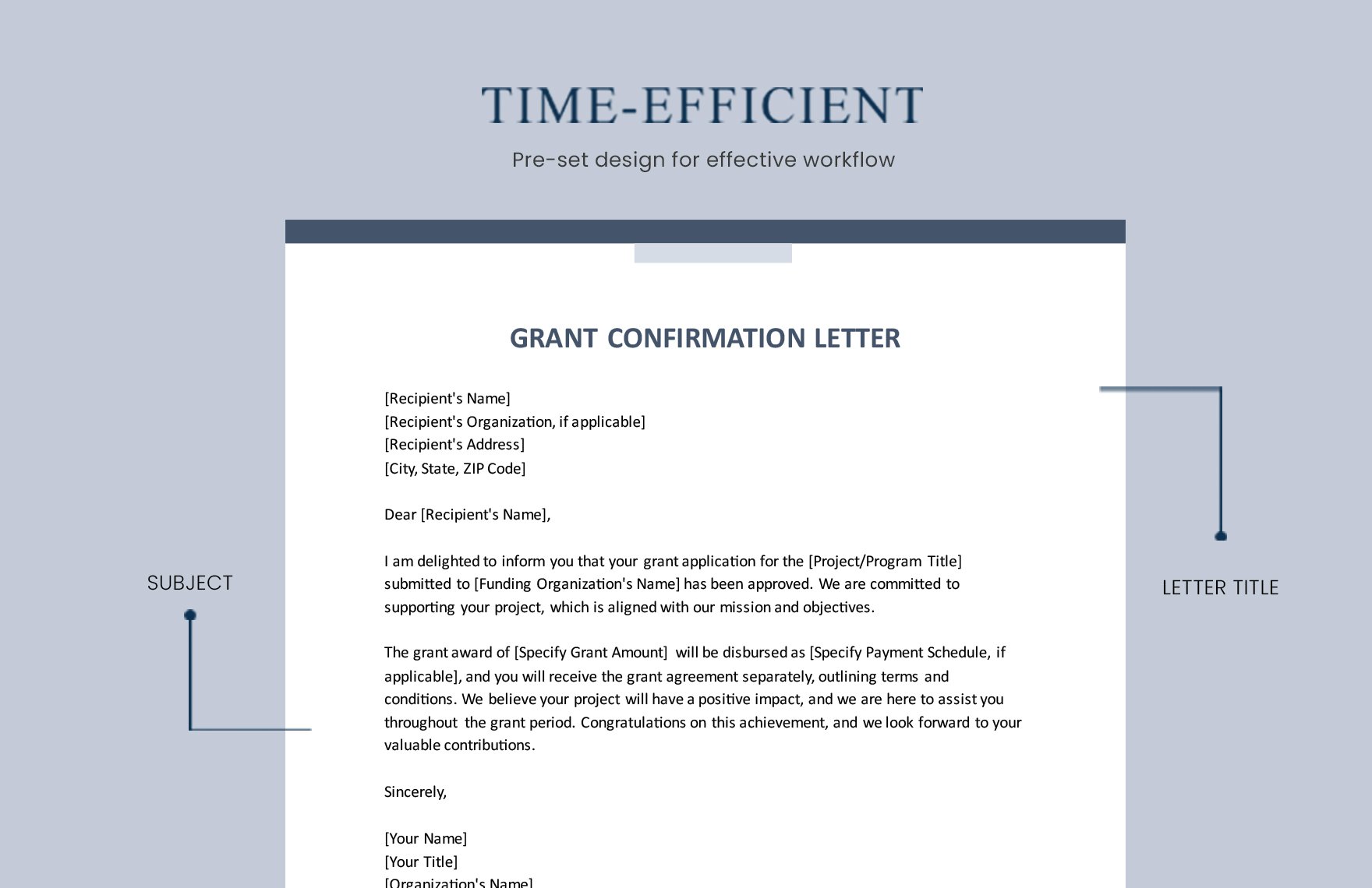 Grant Confirmation Letter