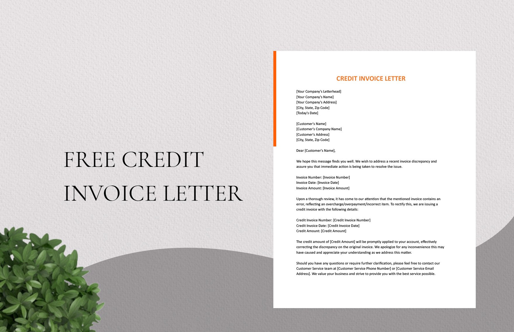 Credit Invoice Letter in Word, Google Docs