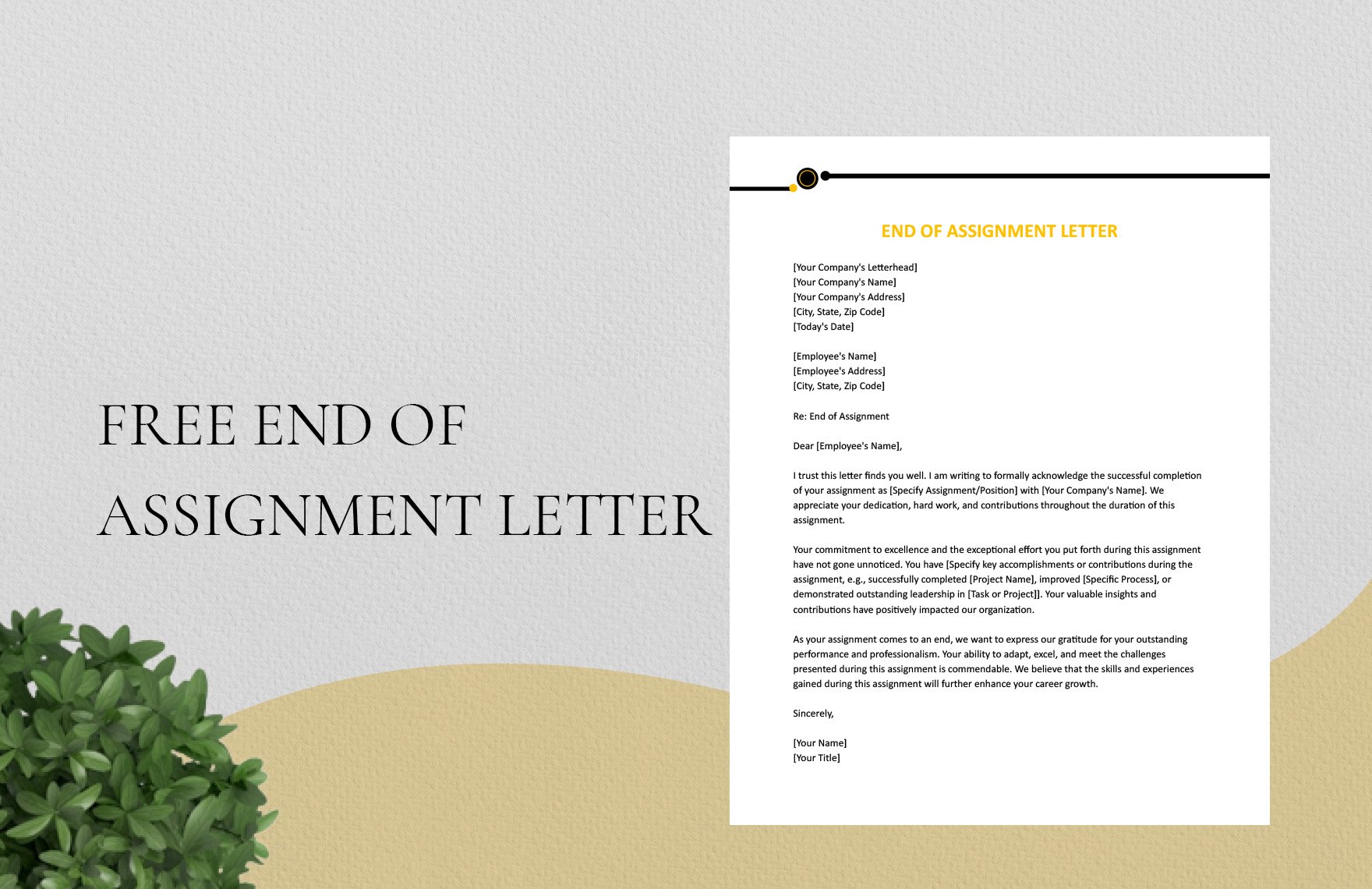 End Of Assignment Letter in Word, Google Docs