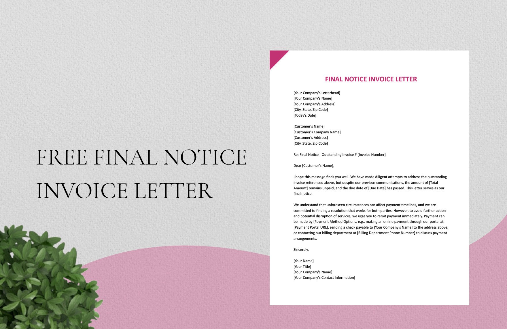 Final Notice Invoice Letter
