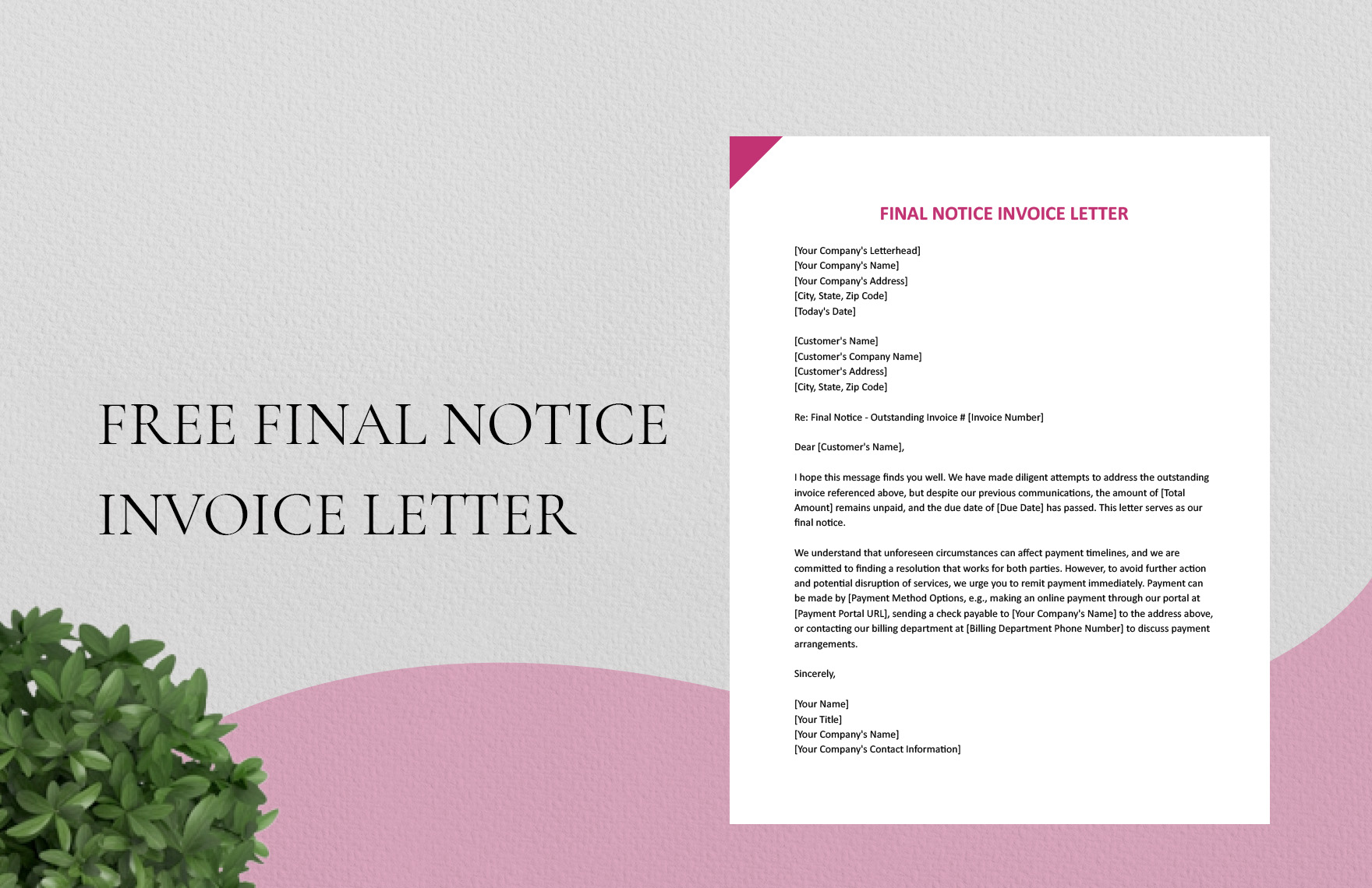 Final Notice Invoice Letter in Word, Google Docs