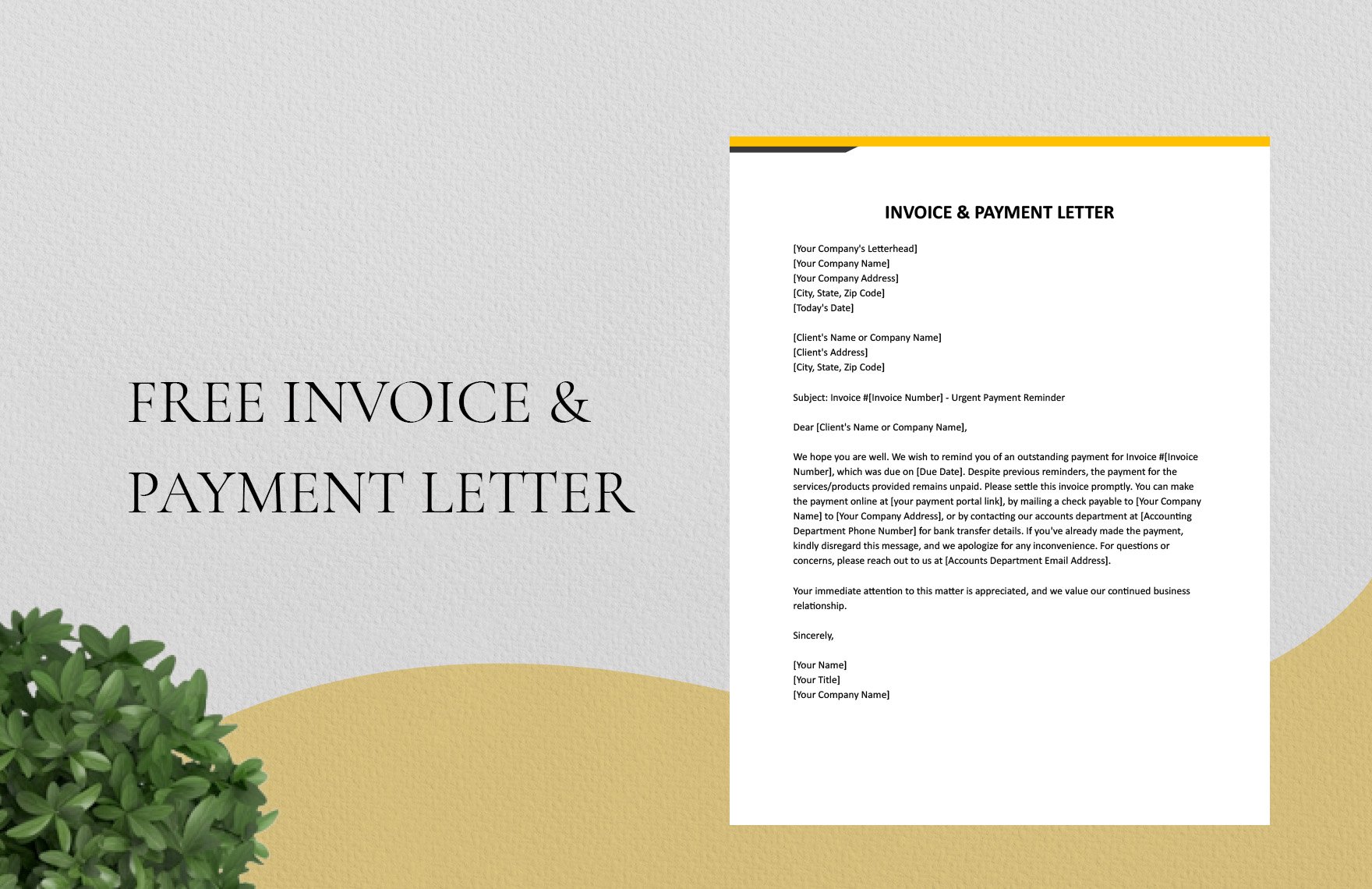 Invoice & Payment Letter in Word, Google Docs