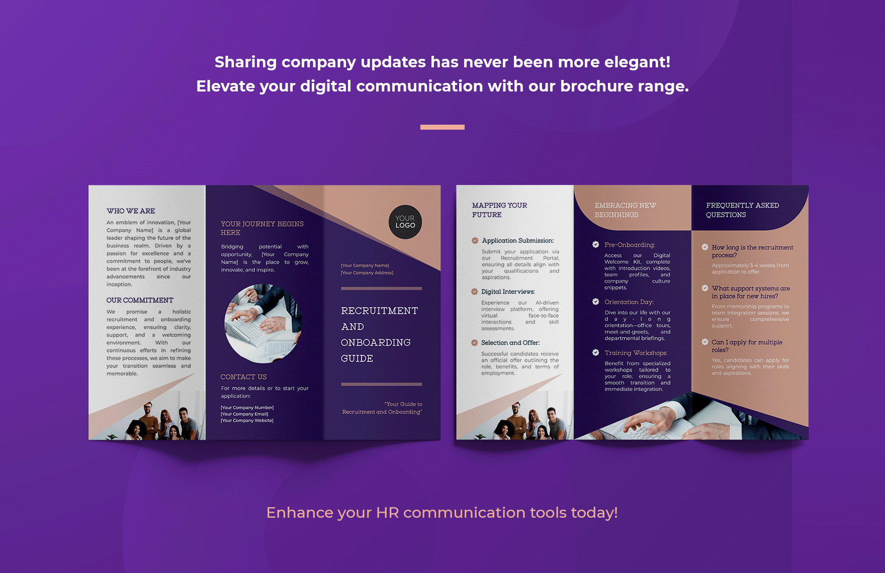 Recruitment and Onboarding Guide Brochure HR Template