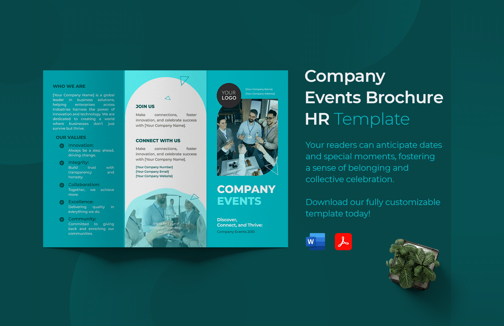 Company Events Brochure HR Template