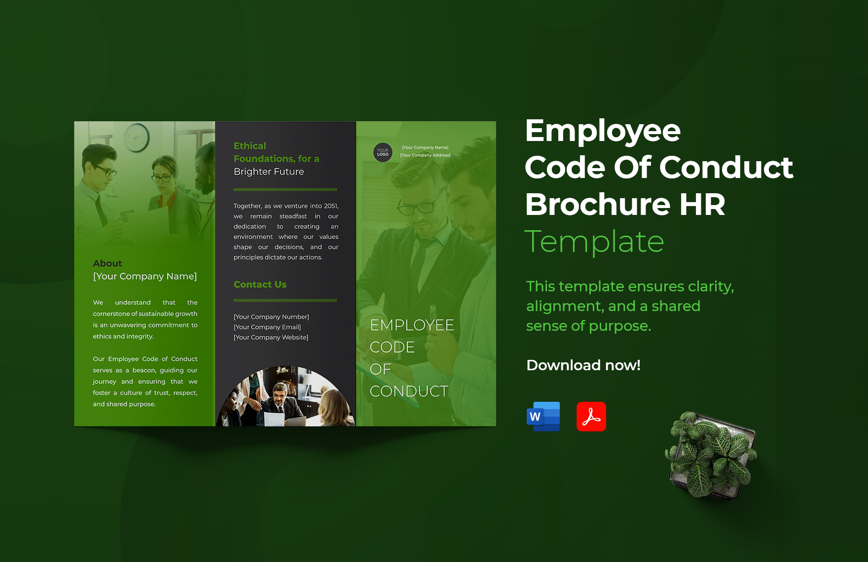 Employee Code Of Conduct Brochure HR Template