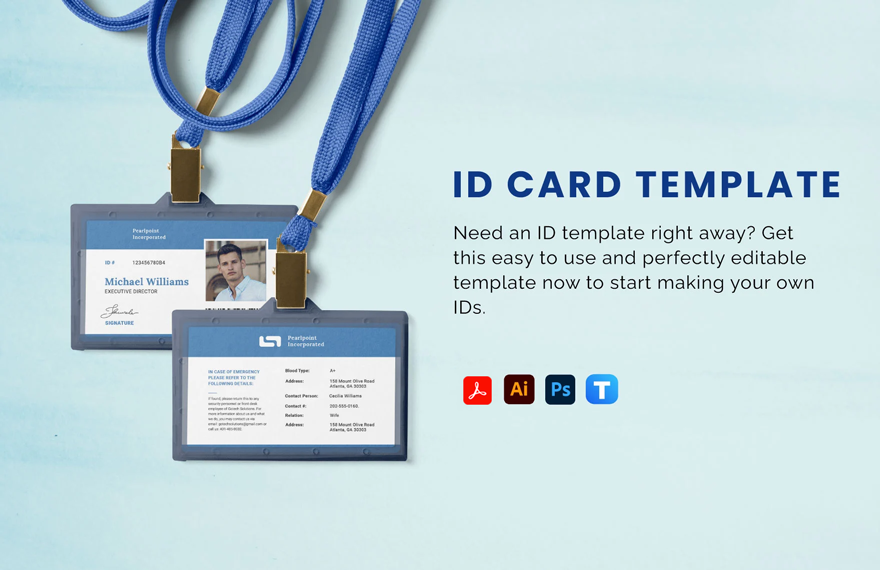 ID Card Template in PDF, Illustrator, PSD