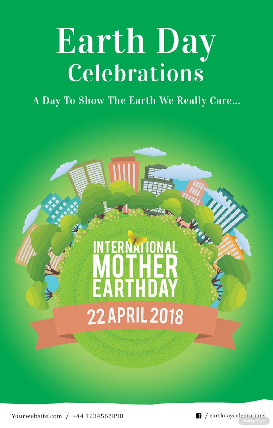 Free International Earth Day Pinterest Pin Template in PSD