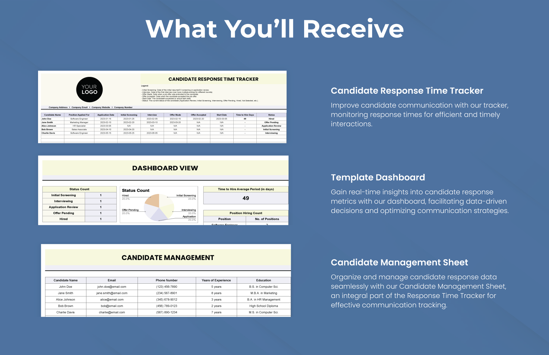 Candidate Response Time Tracker HR Template
