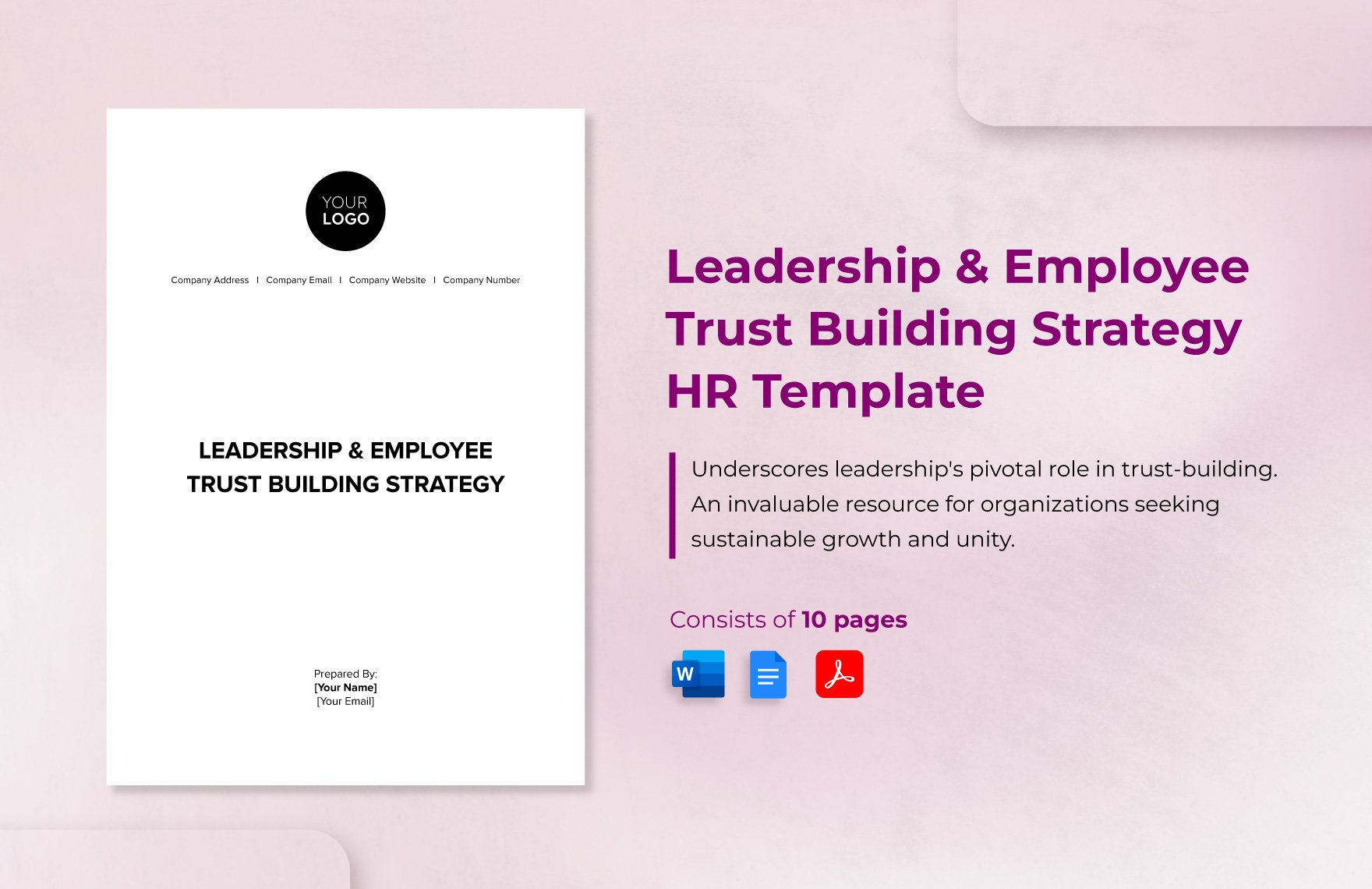 Leadership & Employee Trust Building Strategy HR Template