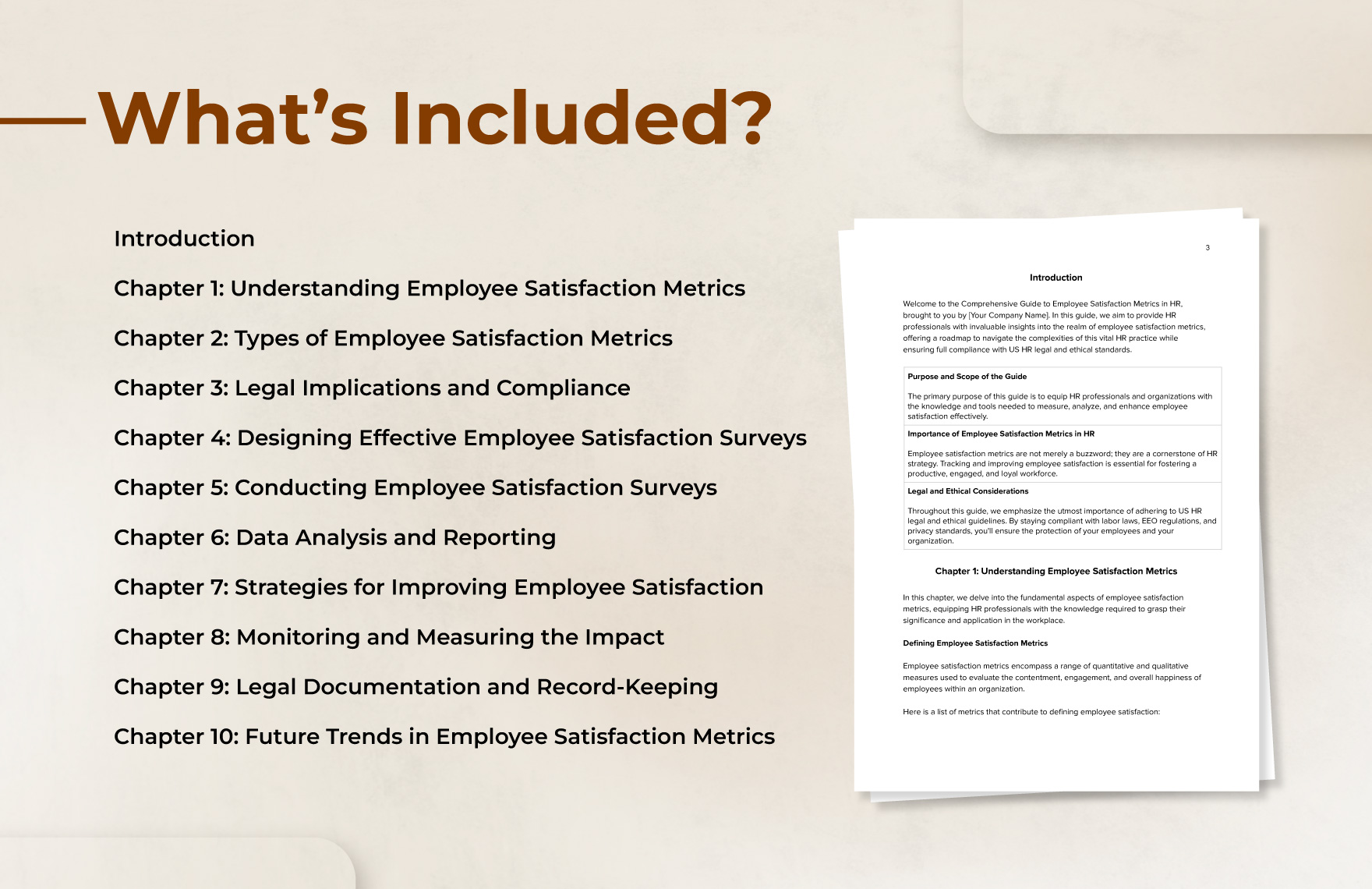 Comprehensive Guide to Employee Satisfaction Metrics HR Template