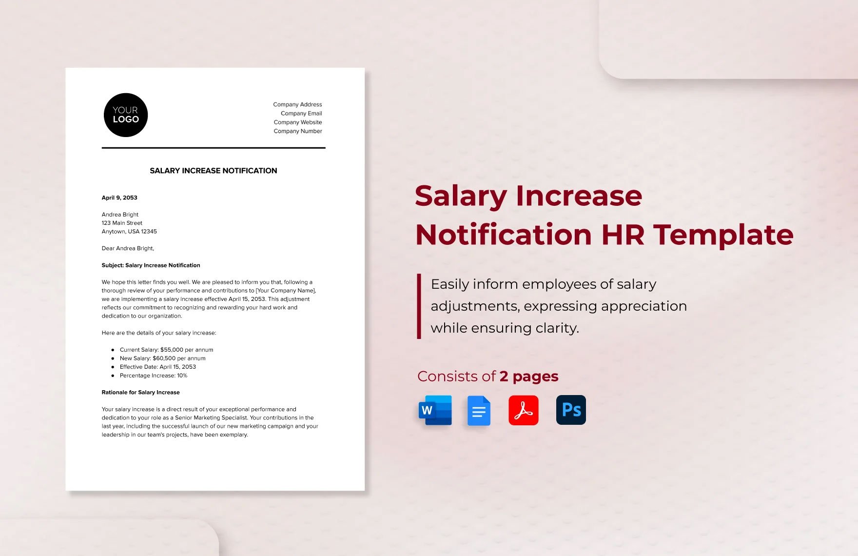 Salary Increase Notification HR Template