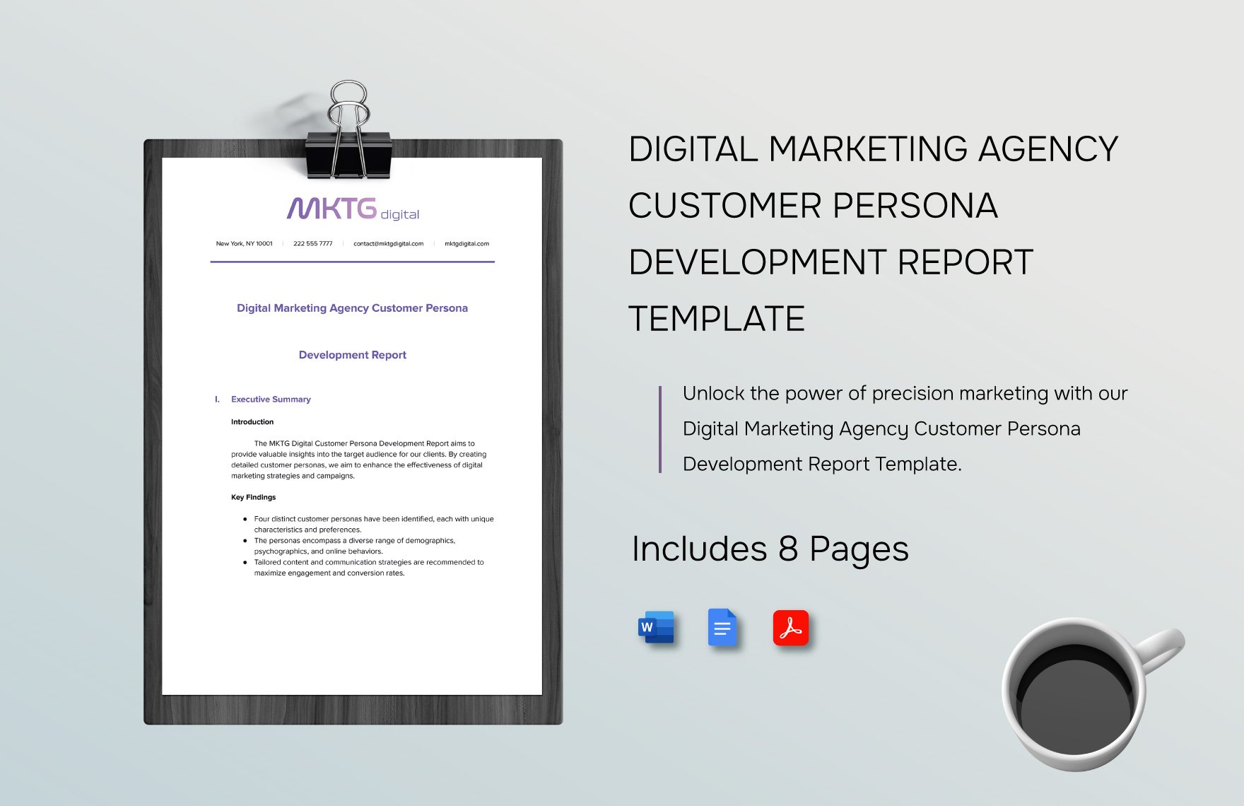 Digital Marketing Agency Customer Persona Development Report Template