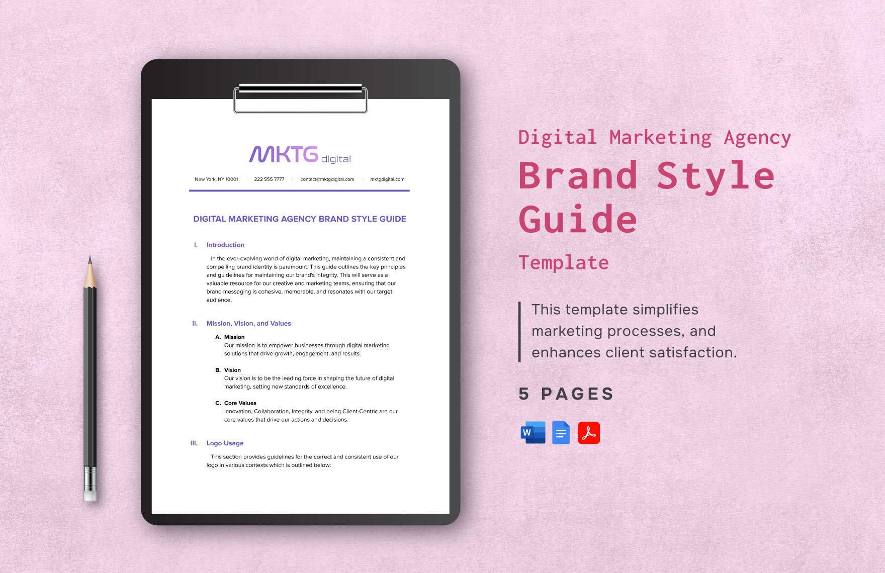 Digital Marketing Agency Brand Style Guide Template
