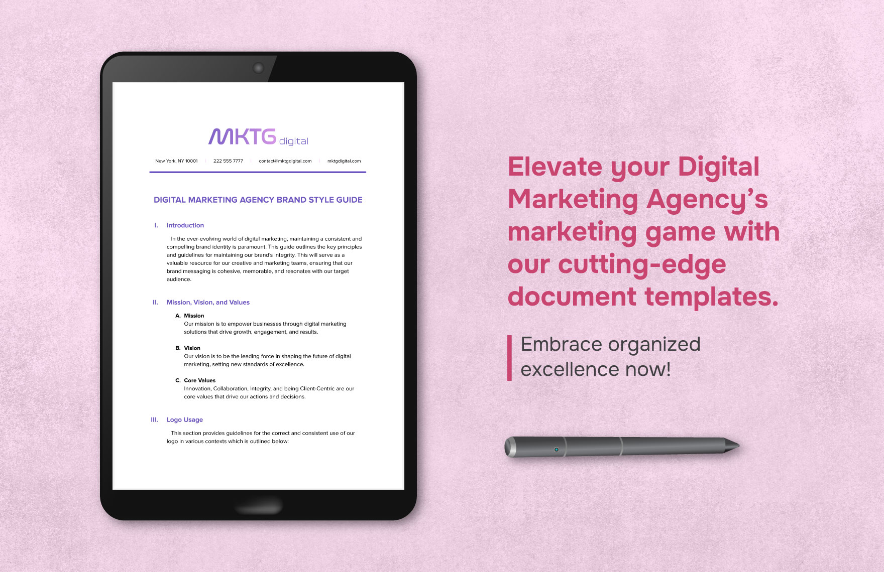 Digital Marketing Agency Brand Style Guide Template