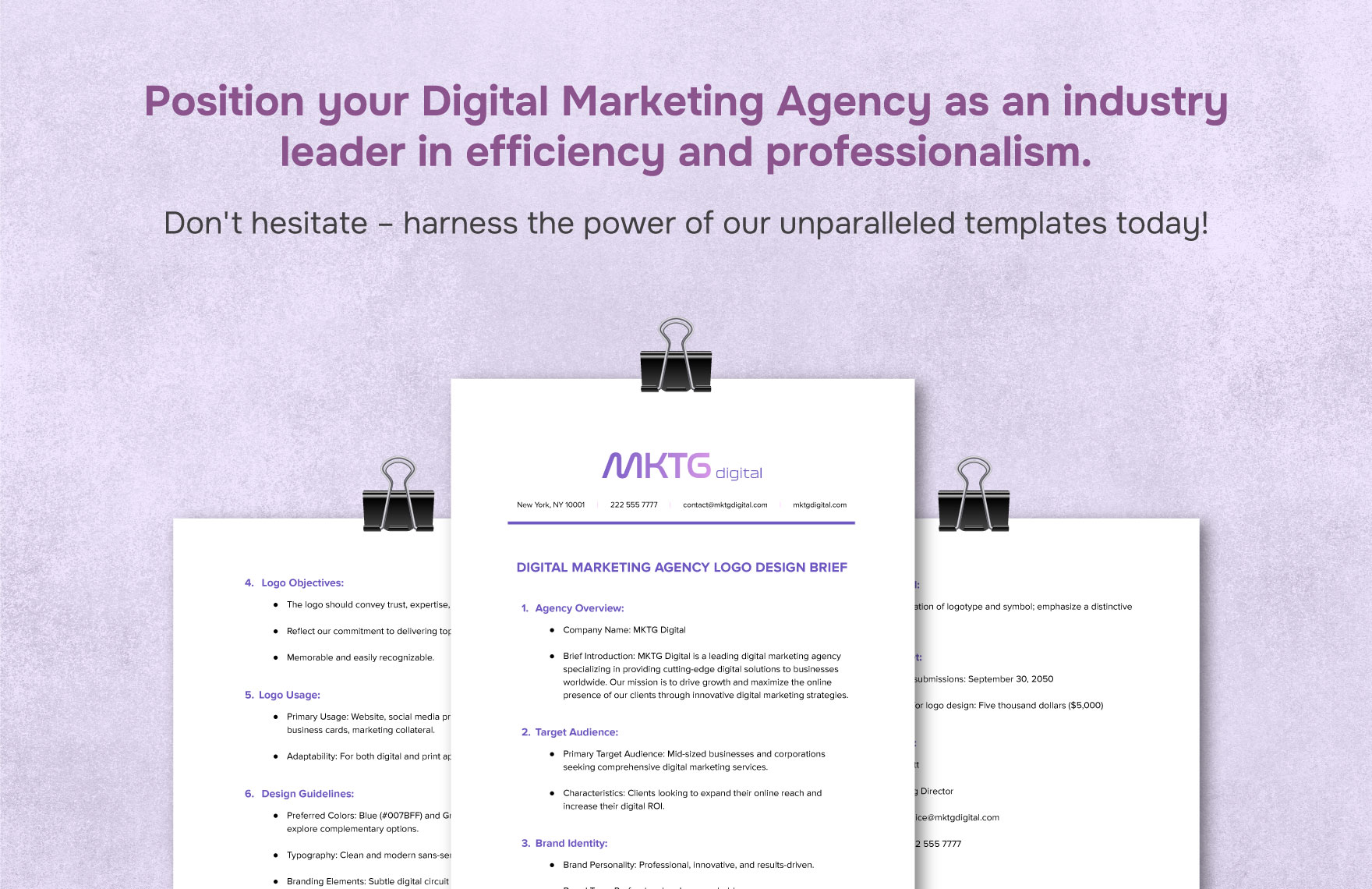 Digital Marketing Agency Logo Design Brief Template