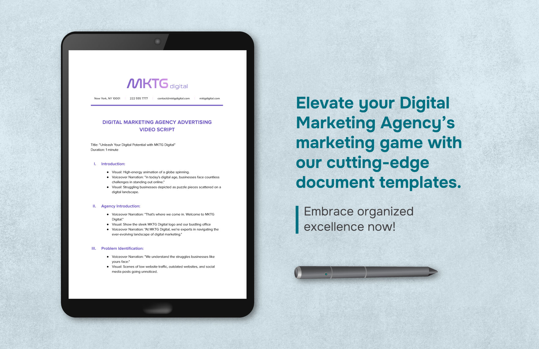 Digital Marketing Agency Advertising Video Script Template