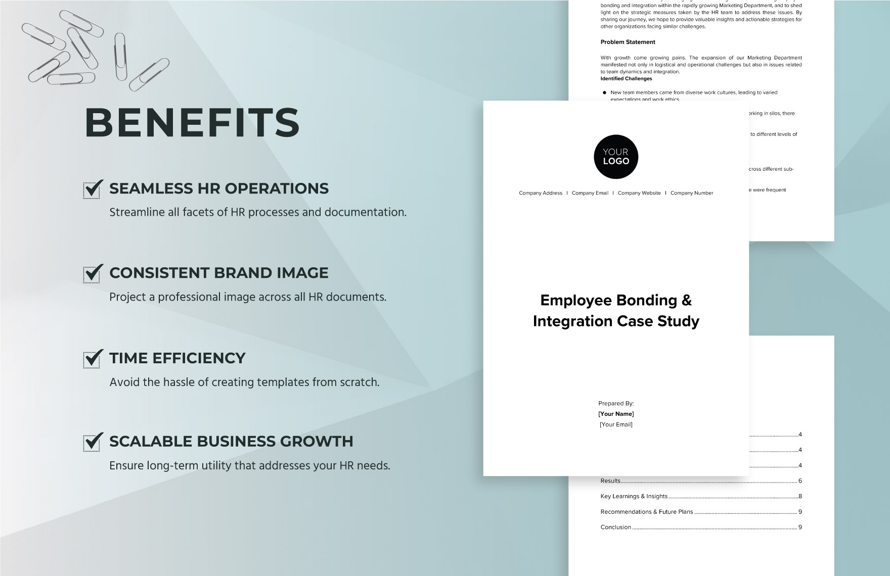 Employee Bonding and Integration Case Study HR Template