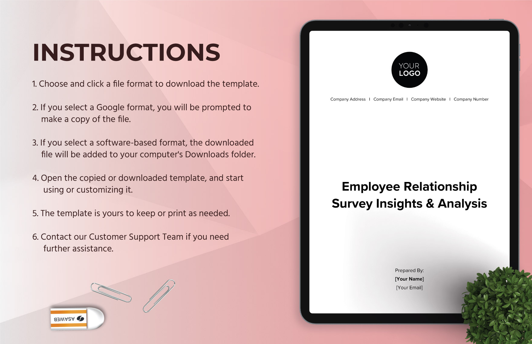 Employee Relationship Survey Insights & Analysis HR Template
