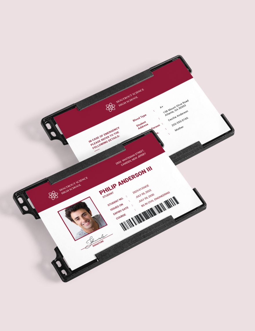 Student Id Card Template