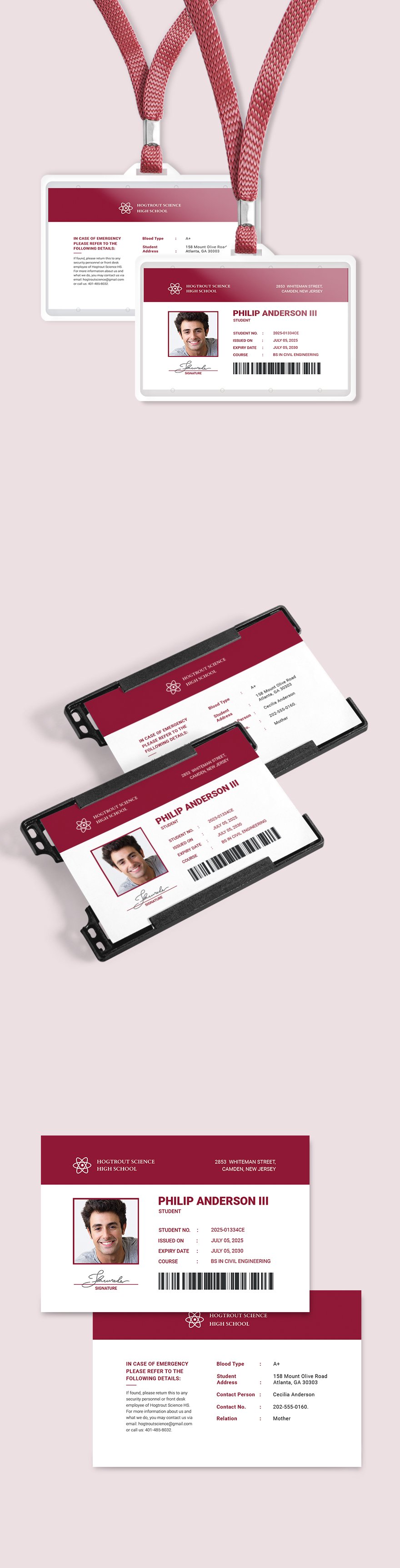 photoshop student id card template free download