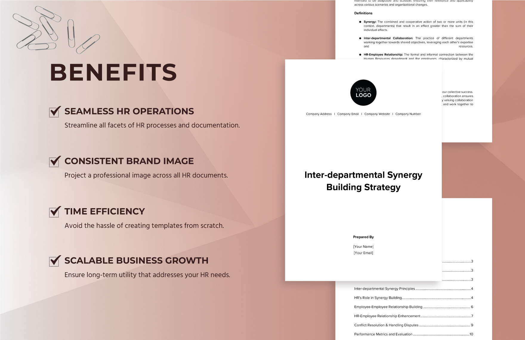 Inter-departmental Synergy Building Strategy HR Template