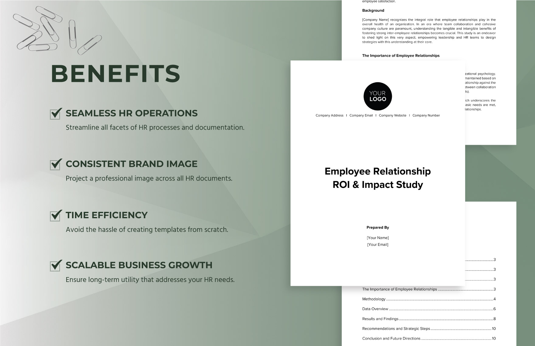 Employee Relationship ROI & Impact Study HR Template