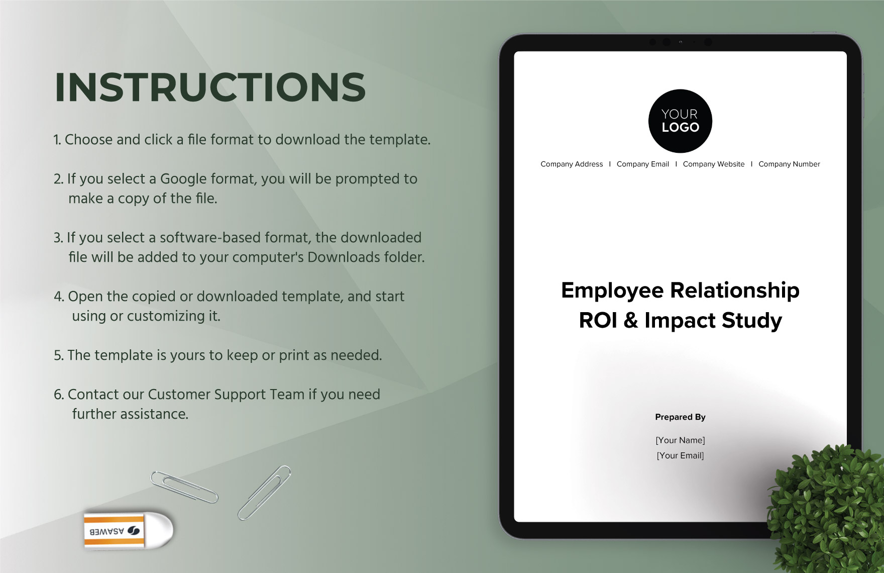 Employee Relationship ROI & Impact Study HR Template