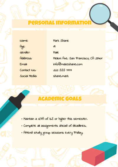 Free Student Journal Template to Edit Online